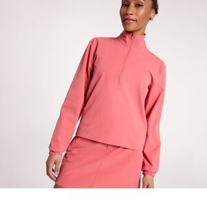 NWT Walter Hagen P11 Seersucker  Pink 1/4 Zip Pullover Sz XL $80